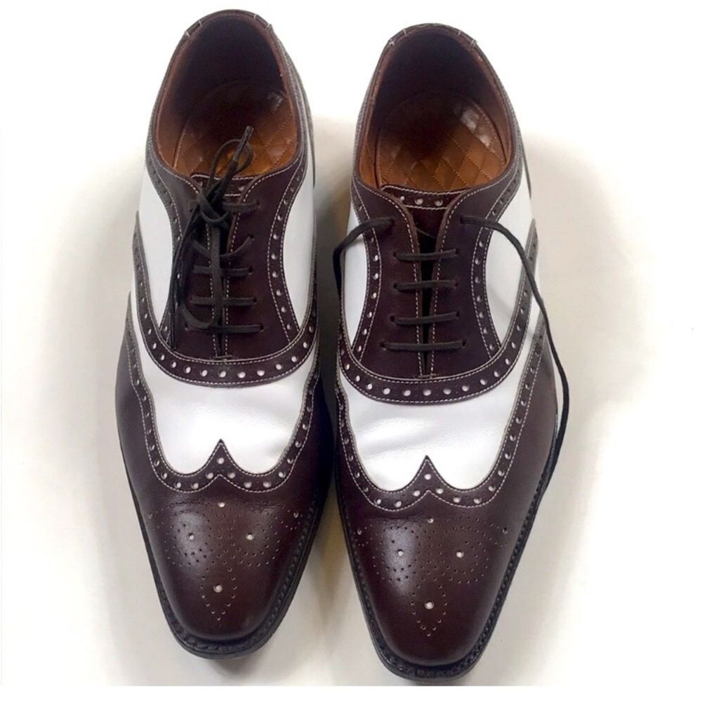 Spectator Cobbler Union Men's Brown and White Oxford  Shoes Made In Spain Ms,Sz9